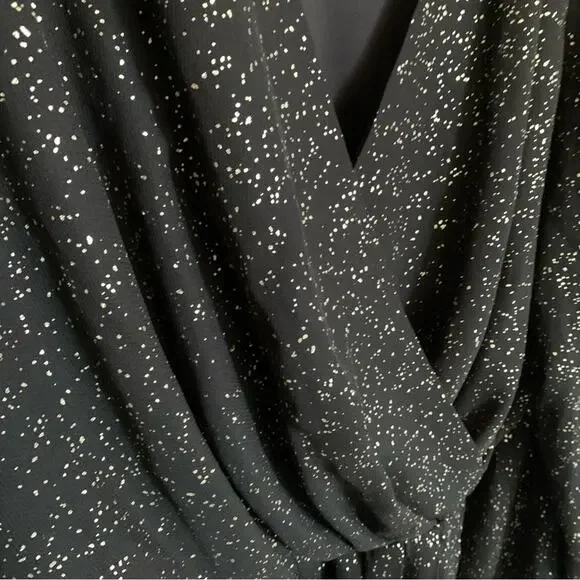 Lane Bryant | metallic print tunic long sleeve elastic waist cross front v neck - Picture 5 of 12